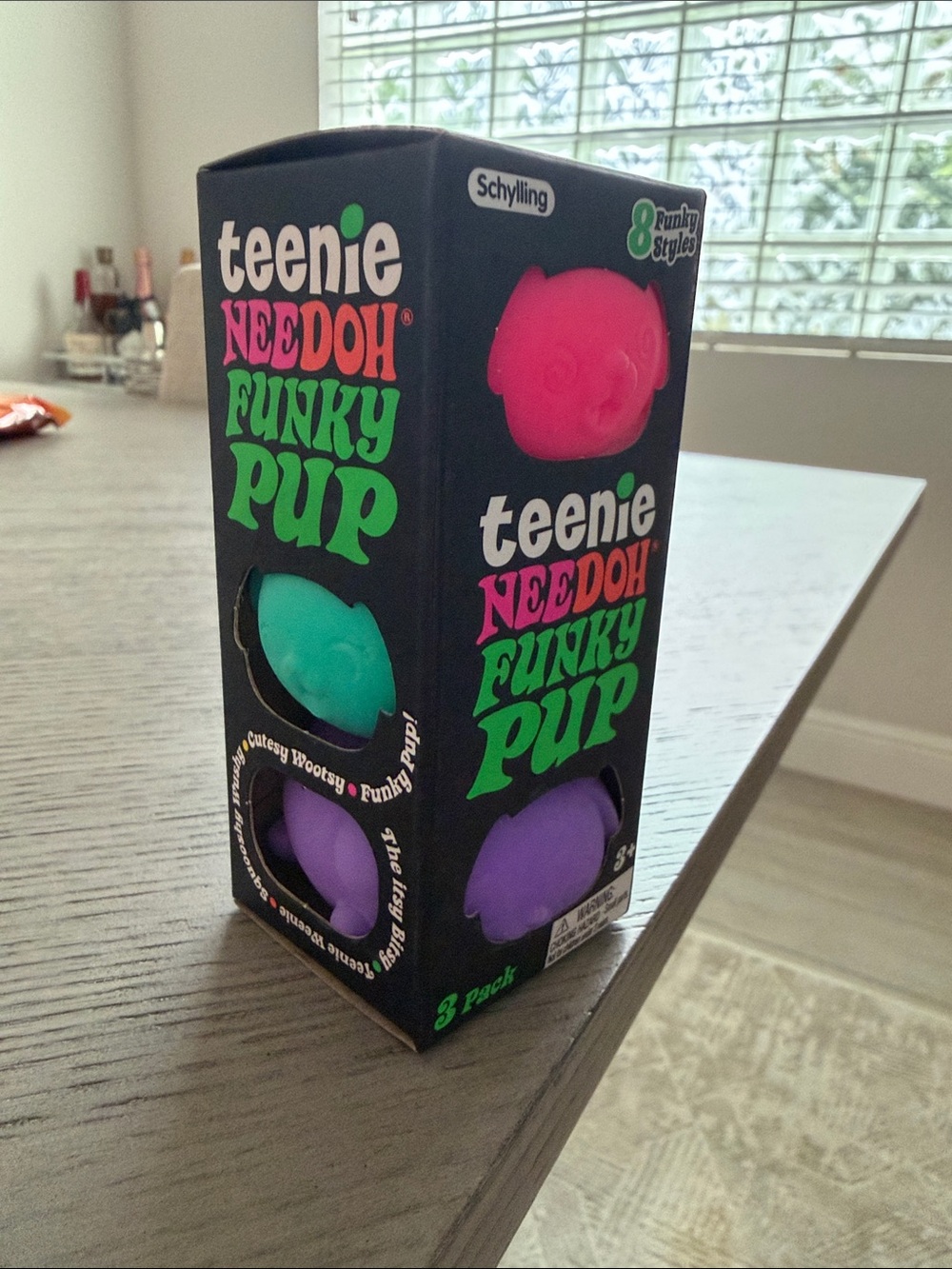 Teenie Needoh Funky Pup 3-Pack – Pink, Teal, Purple